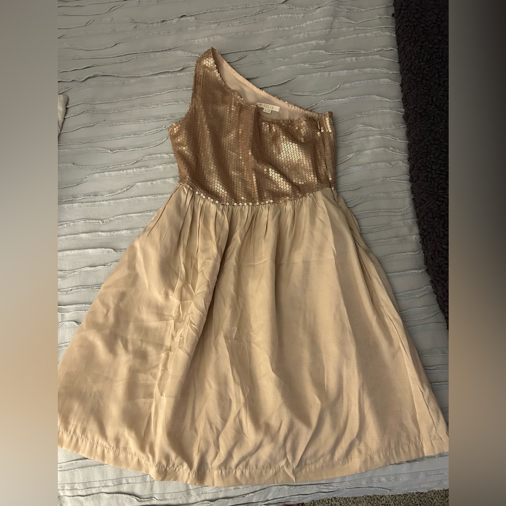 Tulle Gold and Cream Formal Dress